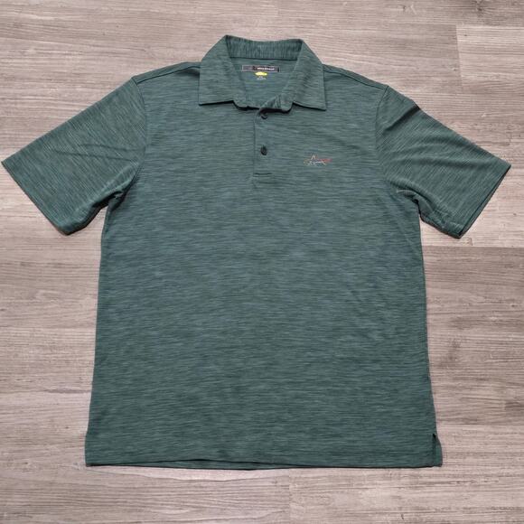 Greg Norman Play Dry Green Embordered Logo Crew Neck Short Sleeve Polo Shirt - Picture 7 of 7